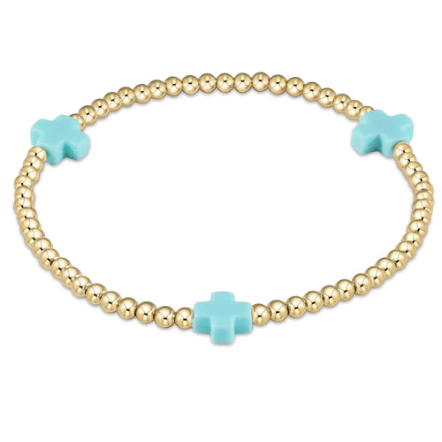 Enewton Signature Cross 3mm Gold Bead Bracelet