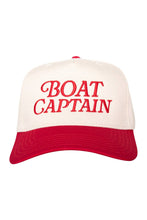 Load image into Gallery viewer, Boat Captain Two-Toned Retro Hat: Red and Tan
