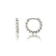 Load image into Gallery viewer, Silver Scallop Huggie Hoop Hypoallergenic: Silver
