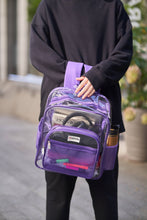Load image into Gallery viewer, Clear Backpack For School XL Purple
