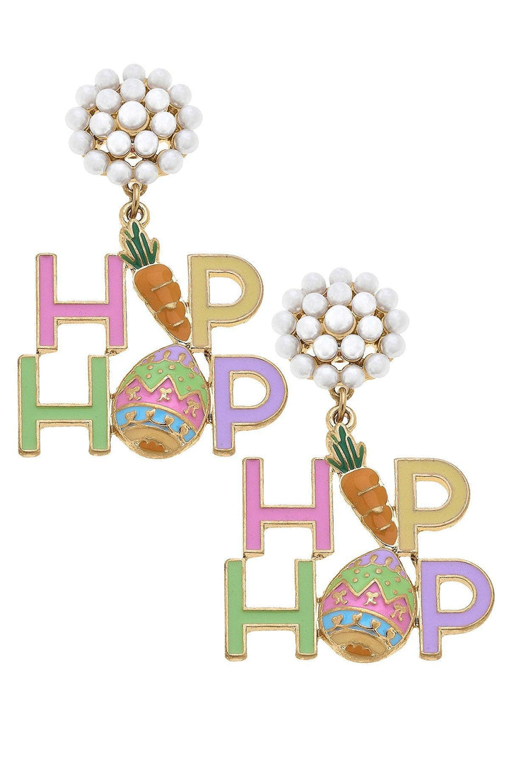 Hip Hop Stacked Enamel Earrings Pastel Multi