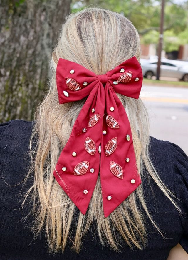 Beaded Football Hairbow