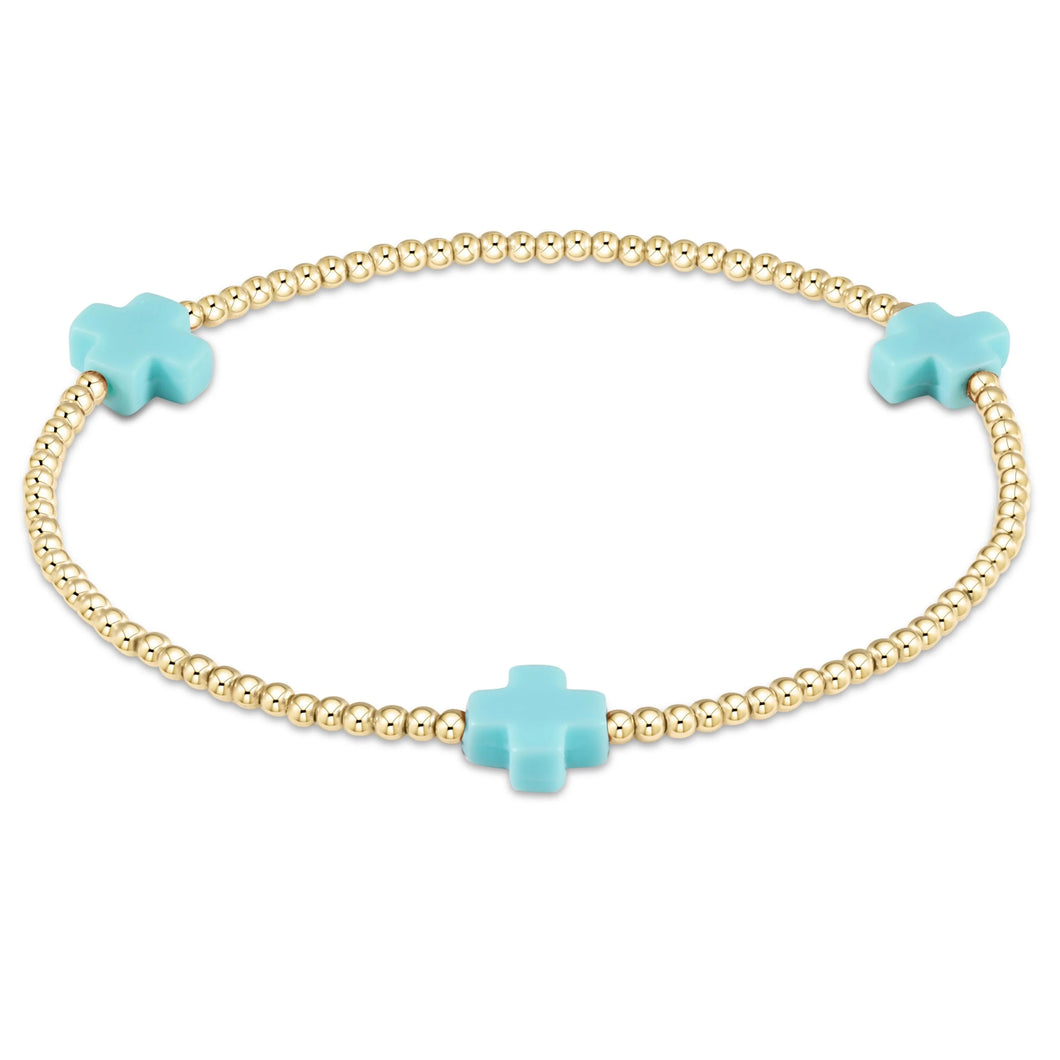Enewton Extends Signature Cross 3mm Gold Bead Bracelet