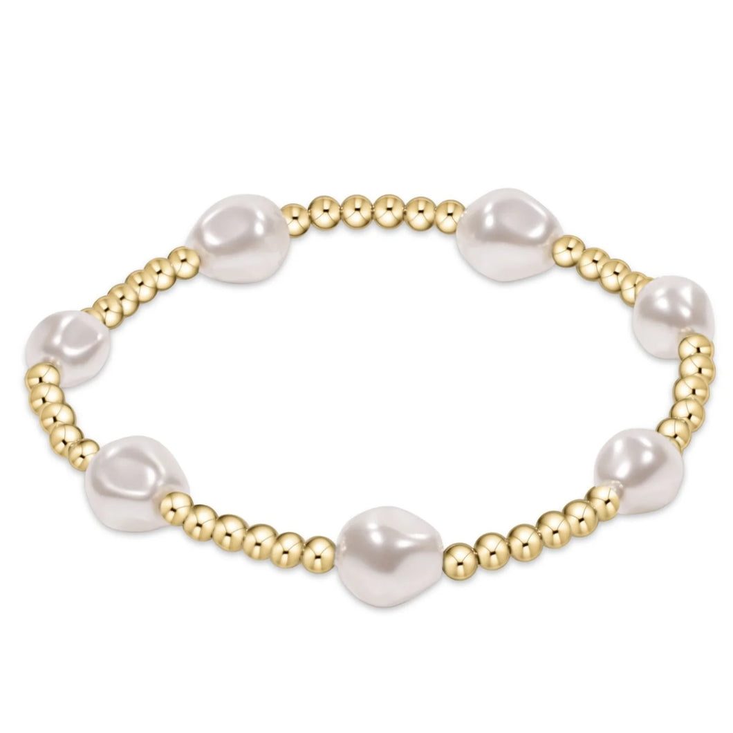 Enewton Admire Gold 3mm Bead Bracelet -Pearl