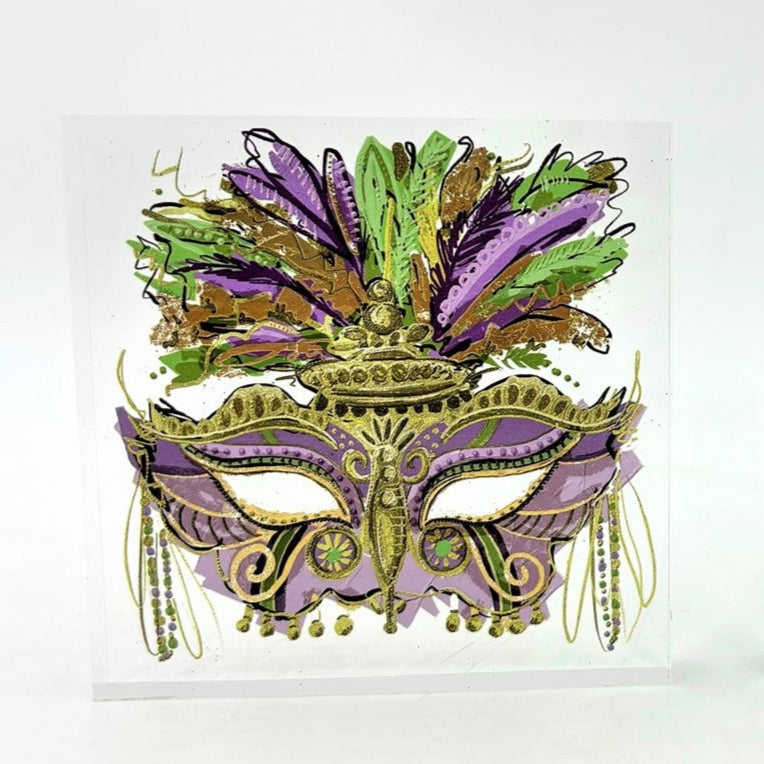 Acrylic Mardi Gras Mask Plaque