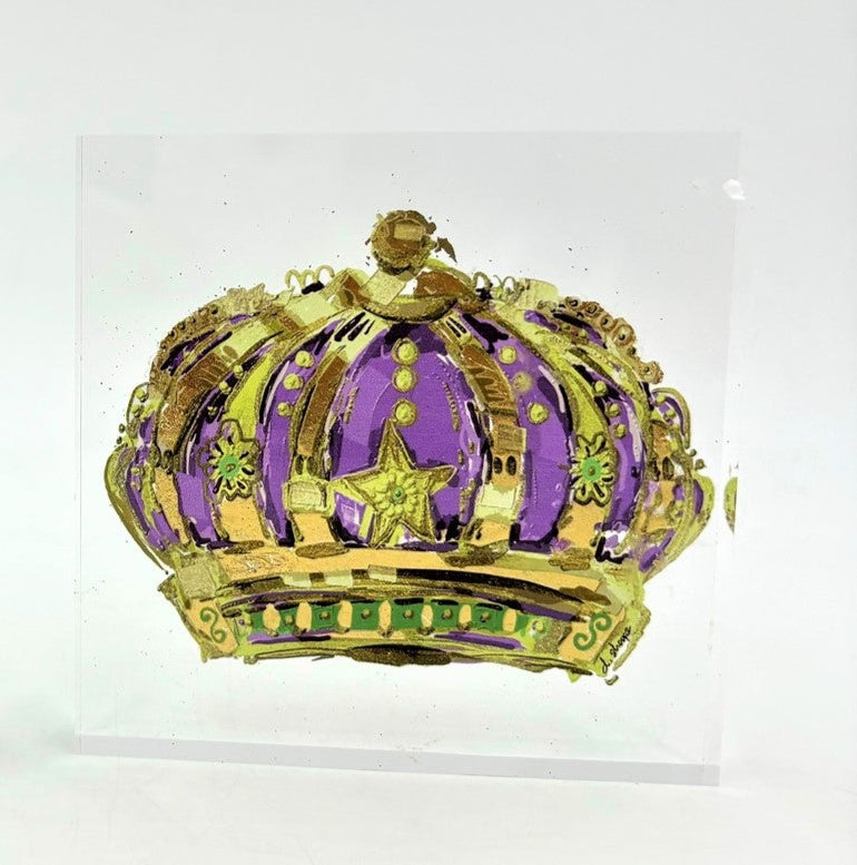 Acrylic Mardi Gras Crown Plaque