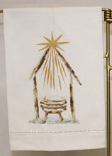 Load image into Gallery viewer, Manger Hand Embellished Tea Towel
