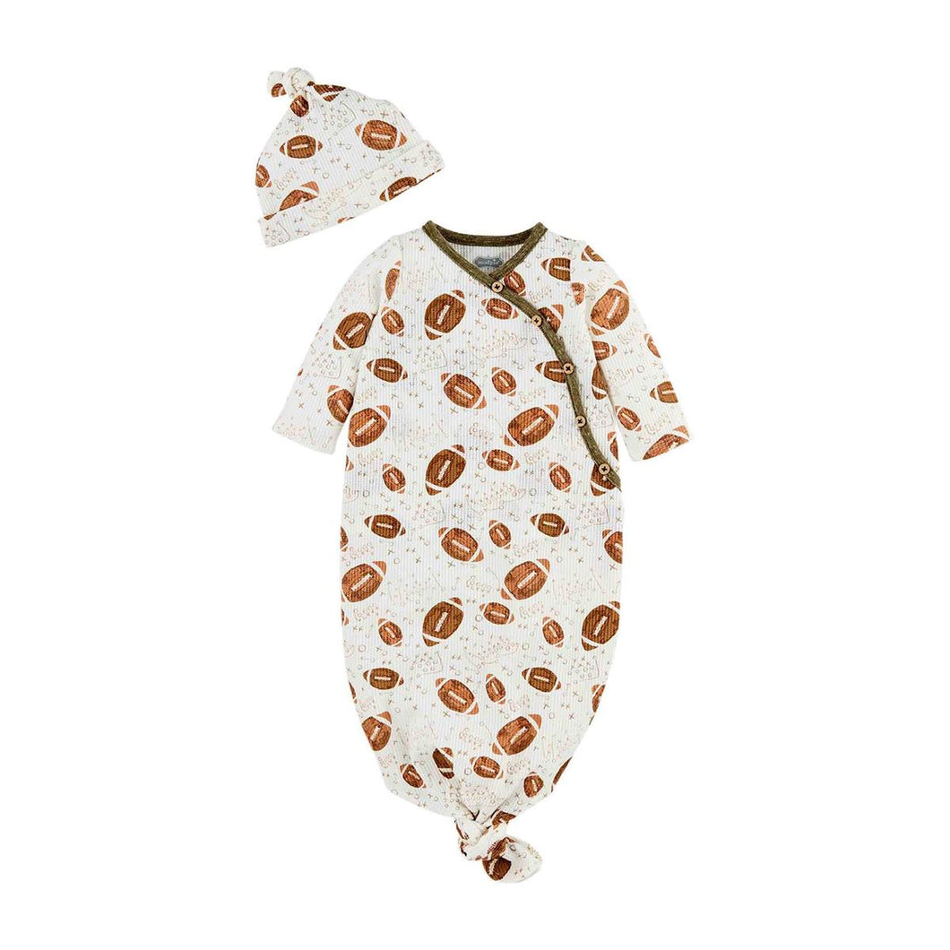 Mudpie Waffle Football Gown w/ Hat