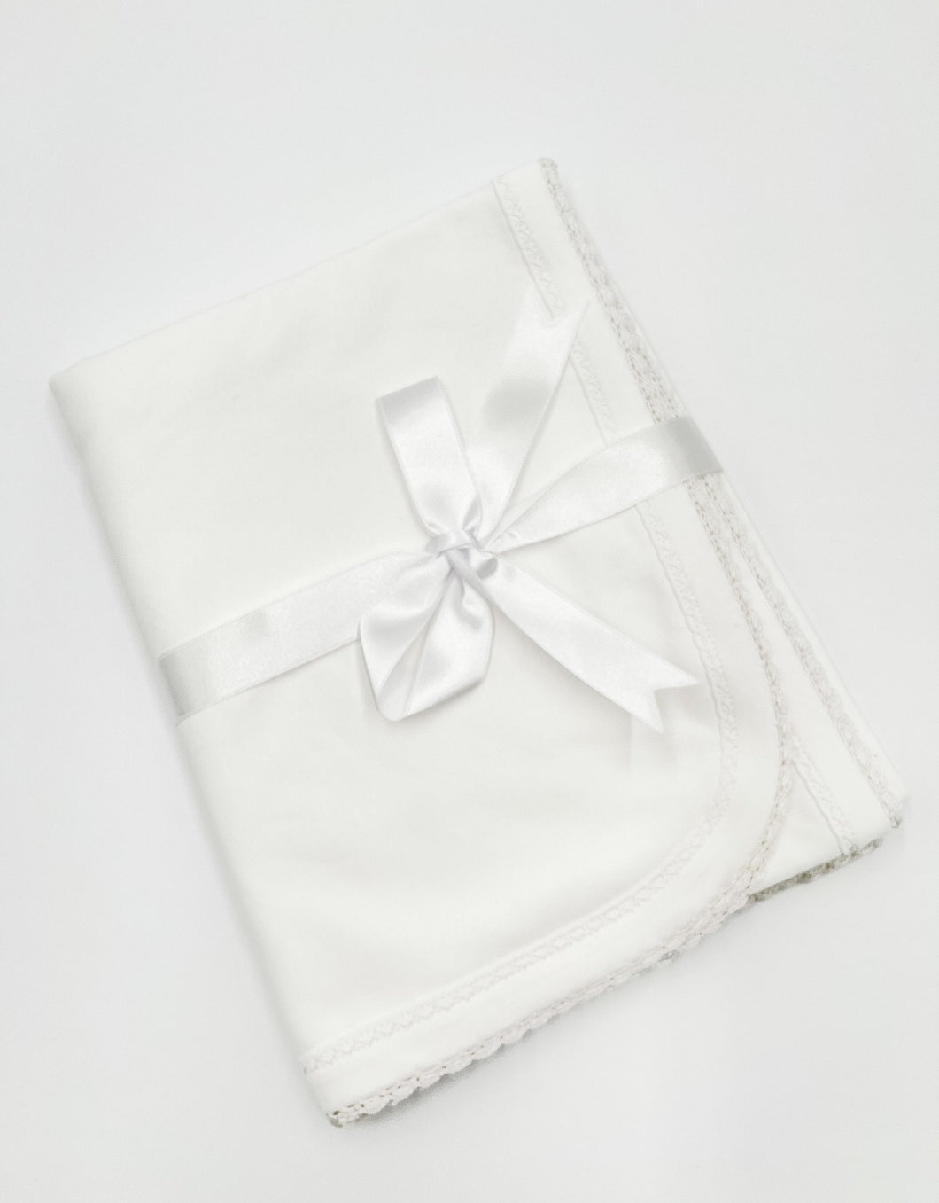 Squiggles White Blanket Crochet-White Trim