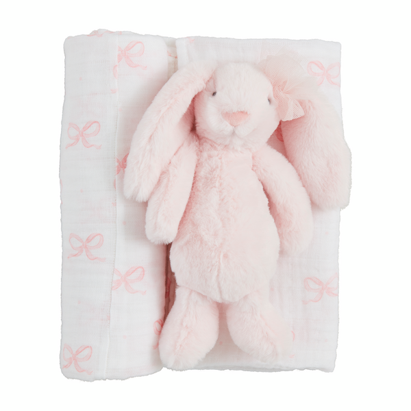 Bow Swaddle and Rattle