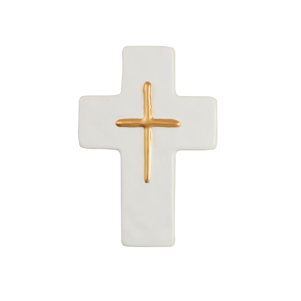 Ceramic & Gold Thin Cross