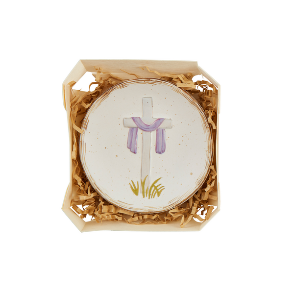 White Cross Boxed Trinket Dish