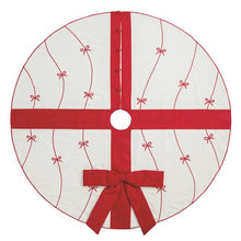 Load image into Gallery viewer, Bow Embroidered Tree Skirt
