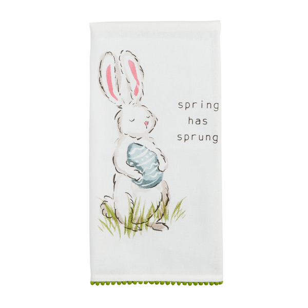 Spring Has Bunny Egg Tea Towel