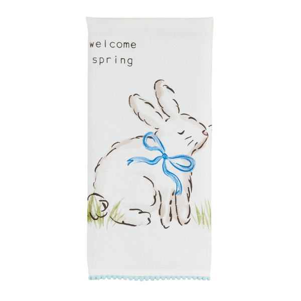 Welcome Spring Bunny Tea Towel