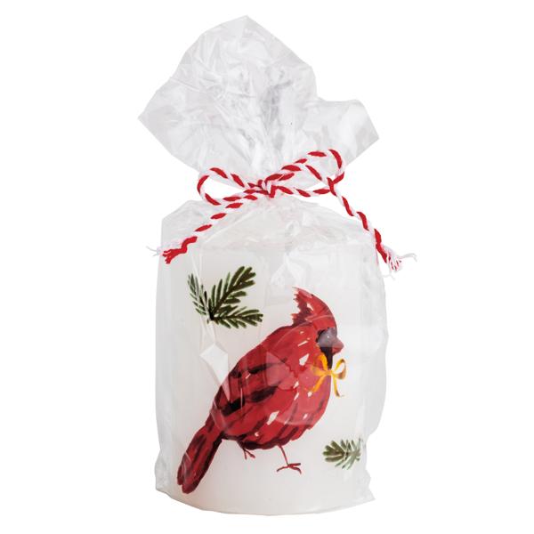 Cardinal Painted Toile Pillar