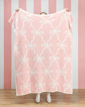 Load image into Gallery viewer, Blush Bow Chenille Blanket
