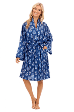 Load image into Gallery viewer, Navy Floral Block Print Robe

