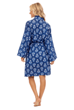Load image into Gallery viewer, Navy Floral Block Print Robe
