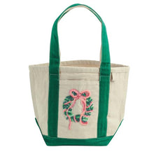 Load image into Gallery viewer, Christmas Wreath Green Beaded Mini Tote
