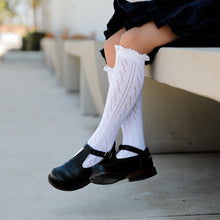 Load image into Gallery viewer, Little Stocking Co Fancy Lace Top Knee Socks
