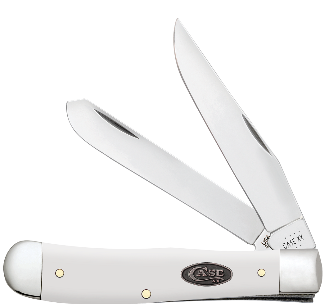 Case Knife White Synthetic Smooth Trapper