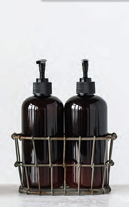 Creative Co-Op Wire Basket Soap/Lotion Holder