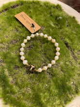 Load image into Gallery viewer, Haute Mess Pearl Initial Stretch Bracelet
