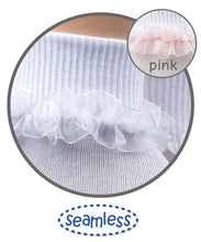 Load image into Gallery viewer, Jefferies Socks White Tutu Ruffle Lace Turn Cuff Socks 1 Pair 2150
