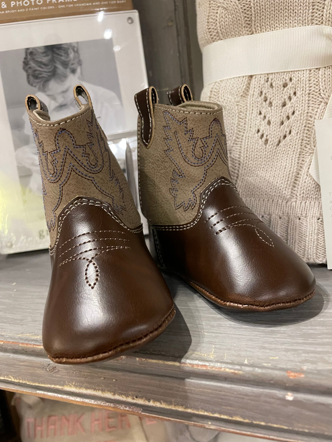 Baby Deer Brown Western Boot