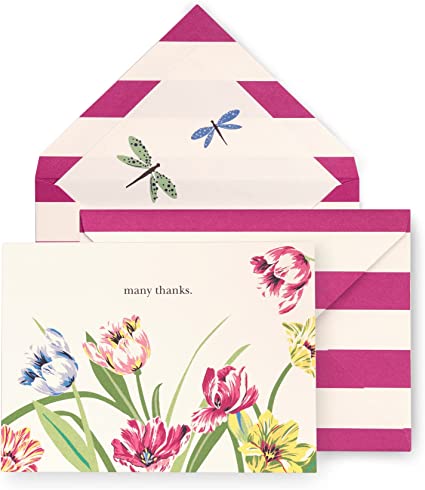 Kate Spade Dragonfly and Tulips Thank You Card Set