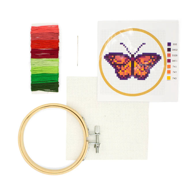 Kikkerland Mini Cross Stitch Embroidery Kit