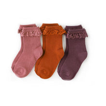 Load image into Gallery viewer, Little Stocking Co. 3-Pack Lace Midi Socks
