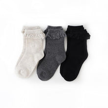 Load image into Gallery viewer, Little Stocking Co. 3-Pack Lace Midi Socks
