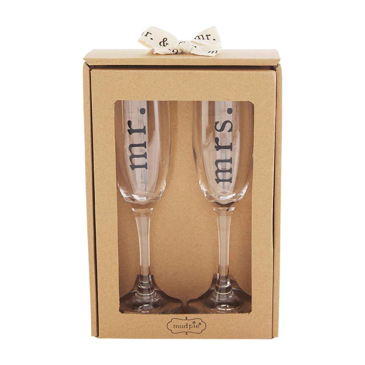 Mudpie Mr. Mrs. Champagne Glass