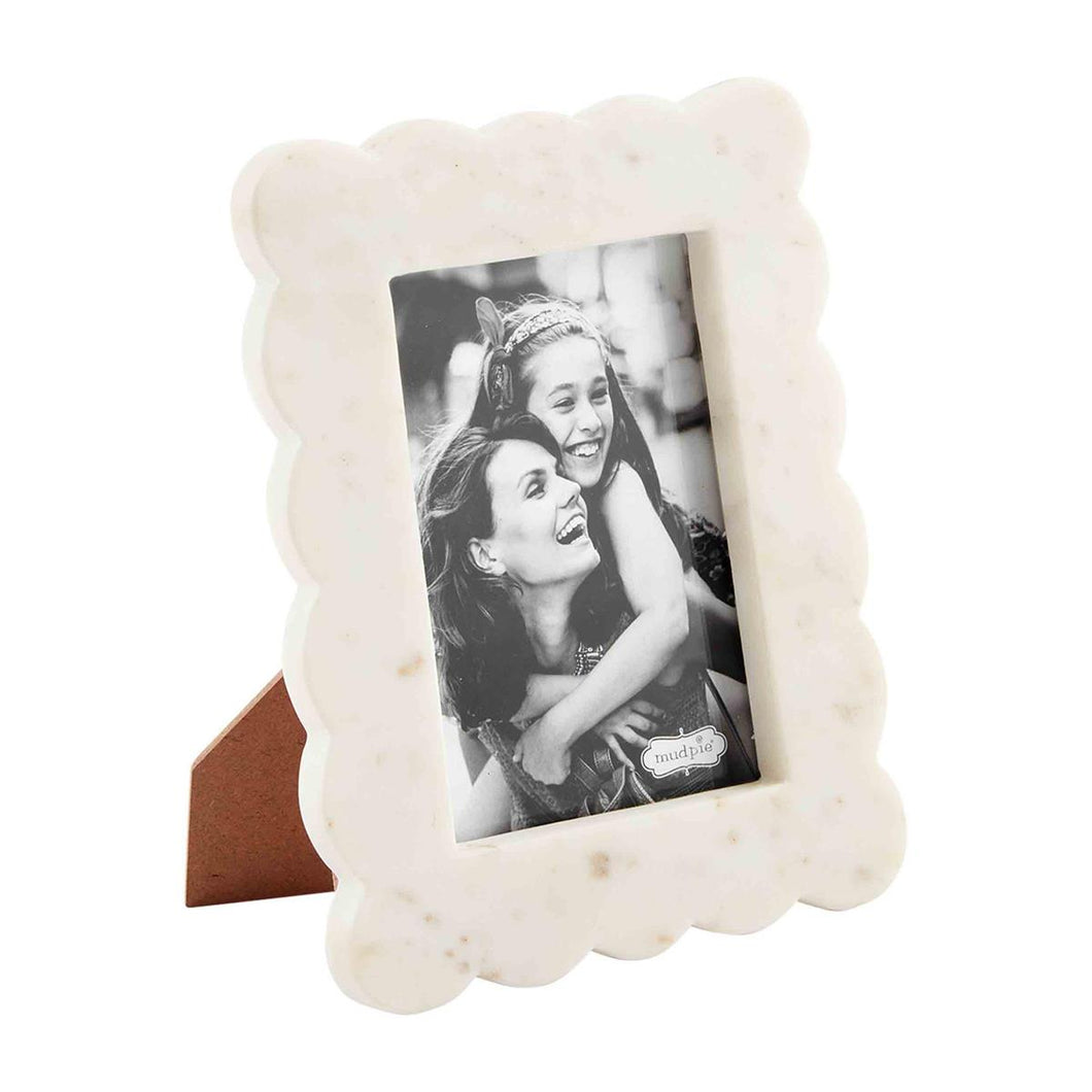 Mudpie Scalloped Marble Frame