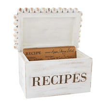 Load image into Gallery viewer, Mudpie White Beaded Recipe Box
