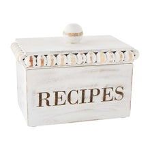 Load image into Gallery viewer, Mudpie White Beaded Recipe Box
