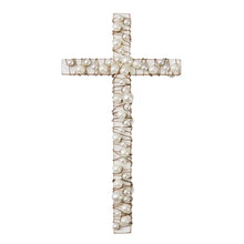 Load image into Gallery viewer, Mudpie Wood Cross with Pearls
