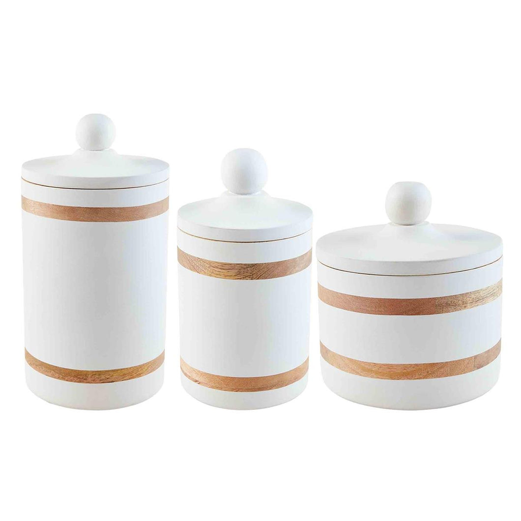 Mudpie Wood Strap Canisters