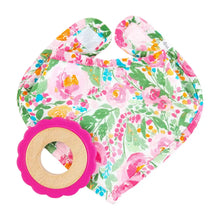 Load image into Gallery viewer, Mudpie Wood &amp; Silicone Teether w/Drool Bib
