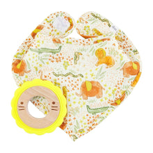 Load image into Gallery viewer, Mudpie Wood &amp; Silicone Teether w/Drool Bib
