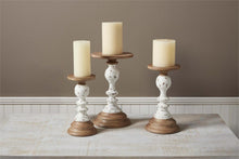 Load image into Gallery viewer, Mudpie Wooden Rustic Candle Stick
