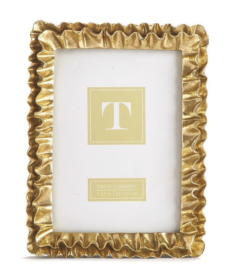 Two's Co Gold Ruffle Frame